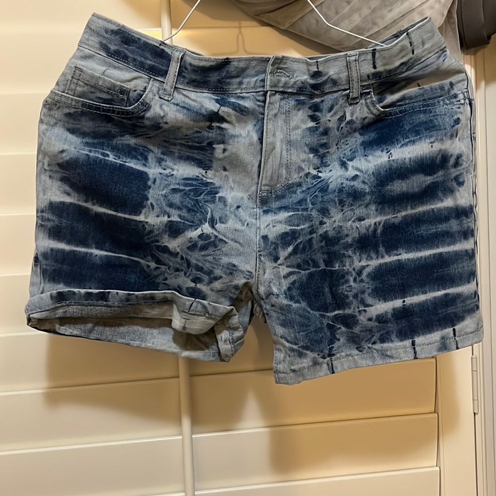 Tie dye blue Jean shorts